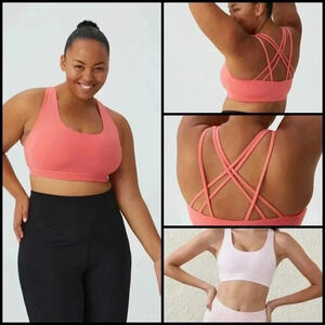 Cotton On Pink Curve Active Strappy Sports Crop Plus Size 24 Athleisure Gym